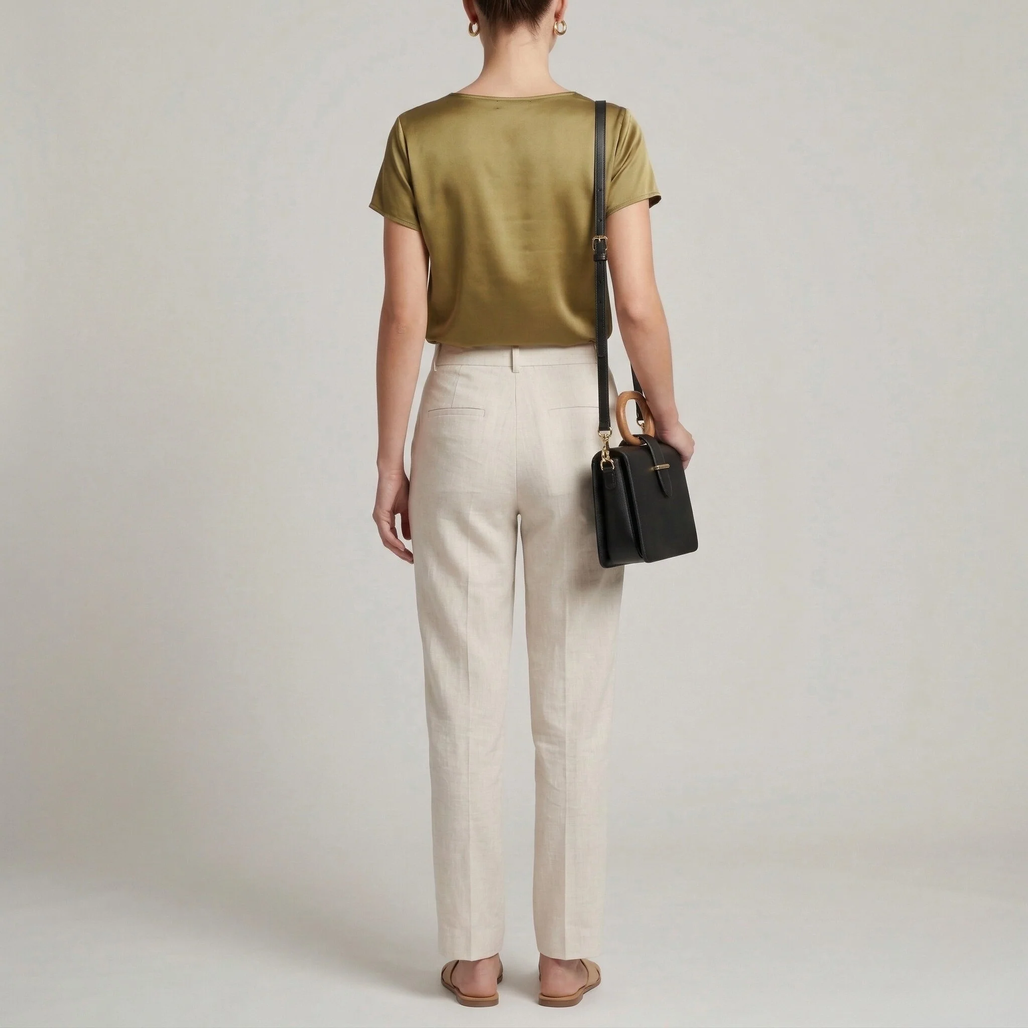 Blusa Donna Elegante con Scollo Drappeggiato Manica Corta Top Casual Elegante - Image 3