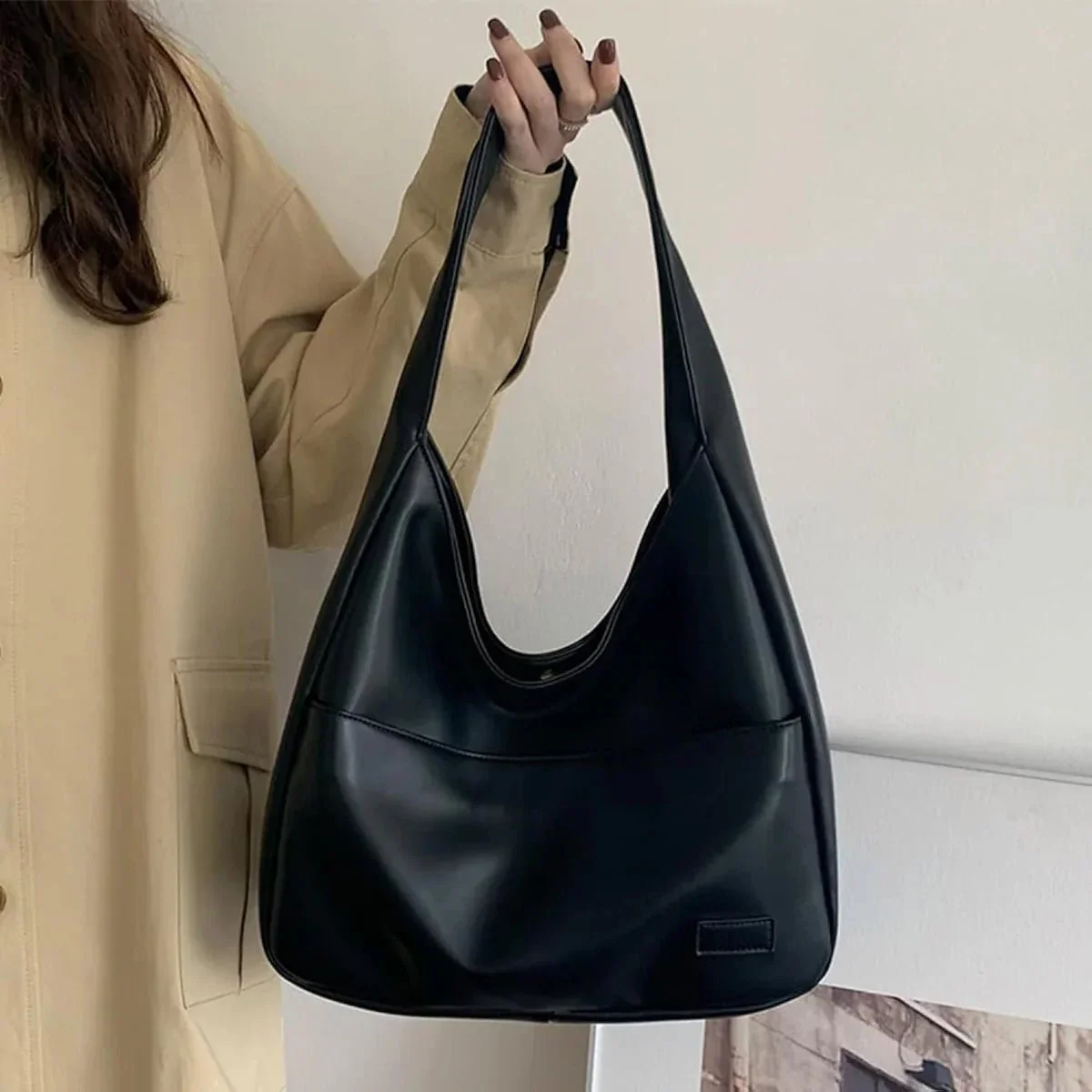 Borsa a spalla donna in pelle sintetica capiente hobo bag casual elegante - Image 5