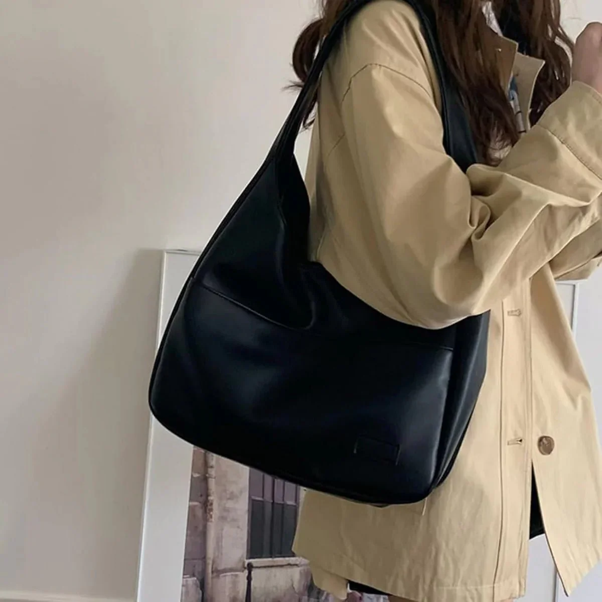Borsa a spalla donna in pelle sintetica capiente hobo bag casual elegante - Image 6