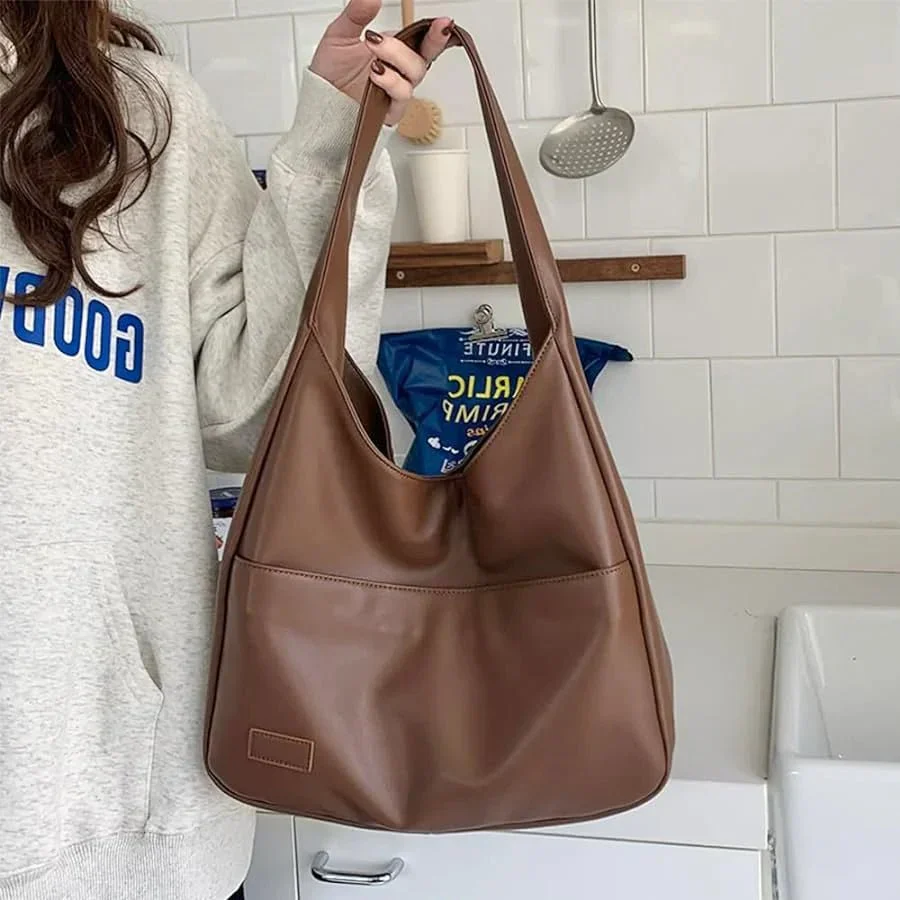 Borsa a spalla donna in pelle sintetica capiente hobo bag casual elegante - Image 7