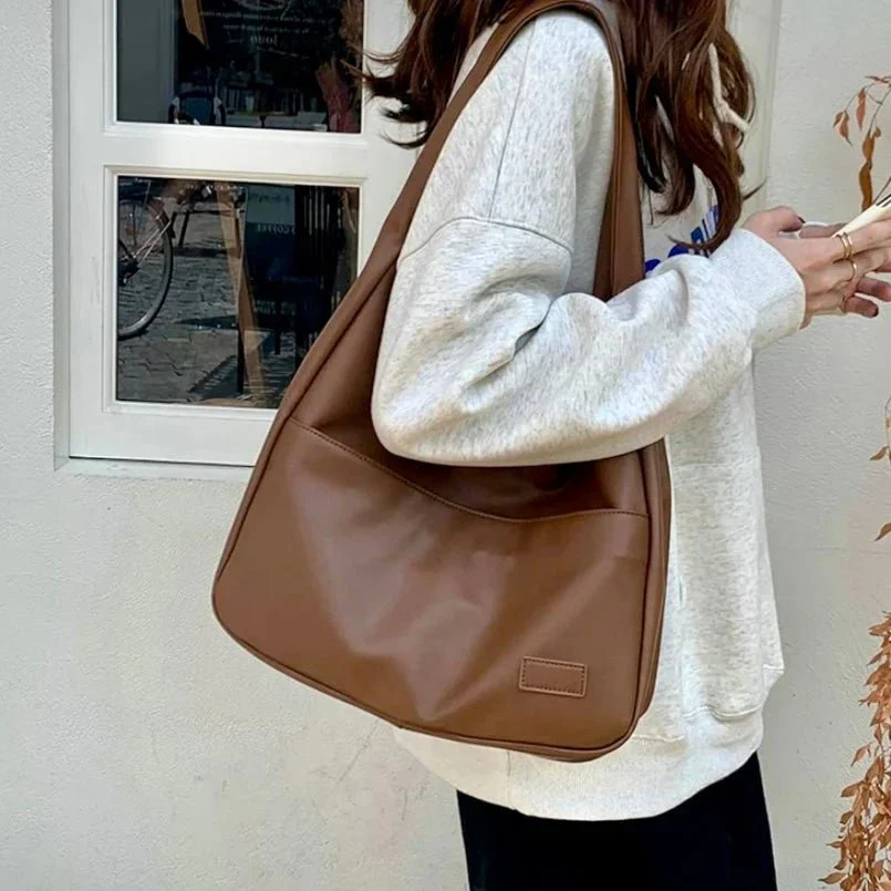 Borsa a spalla donna in pelle sintetica capiente hobo bag casual elegante - Image 8