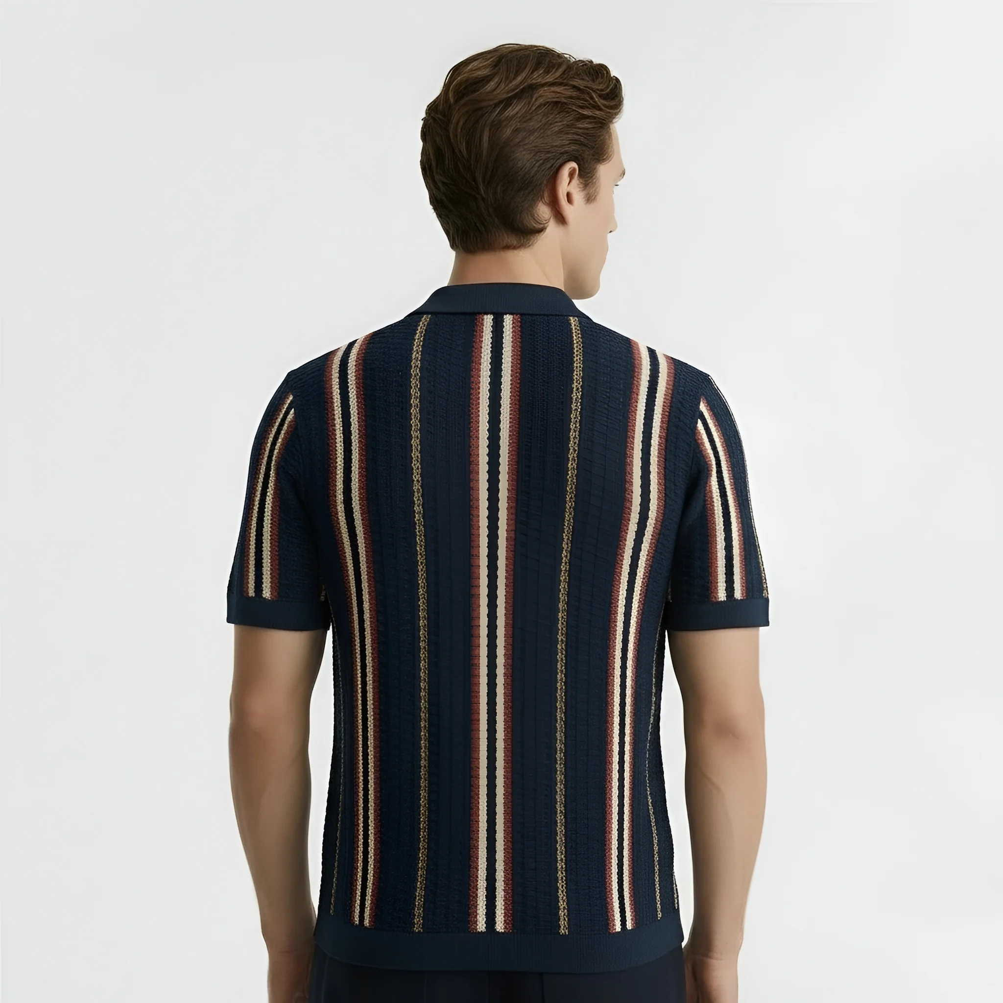 Camicia Uomo a Maglia Maniche Corte con Colletto Camicia Casual Traspirante Uomo - Image 3