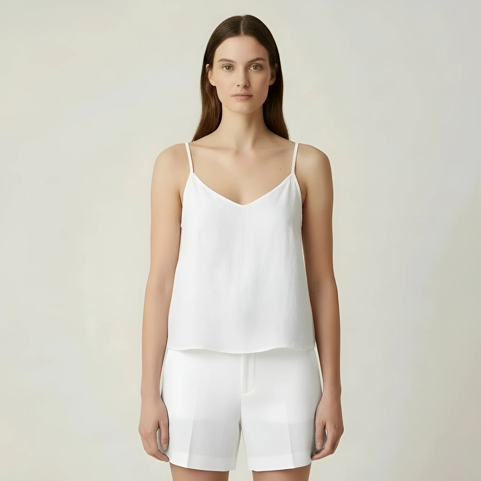 Canotta donna lino estiva spalline sottili top casual leggero traspirante - Image 4