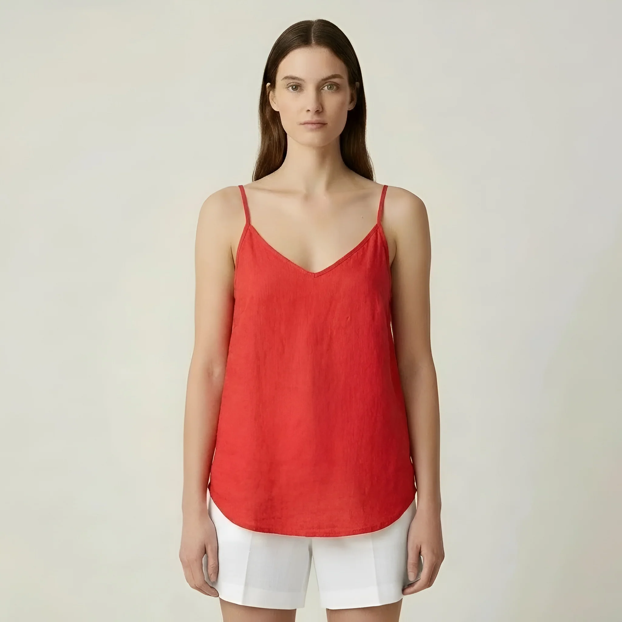 Canotta donna lino estiva spalline sottili top casual leggero traspirante - Image 7