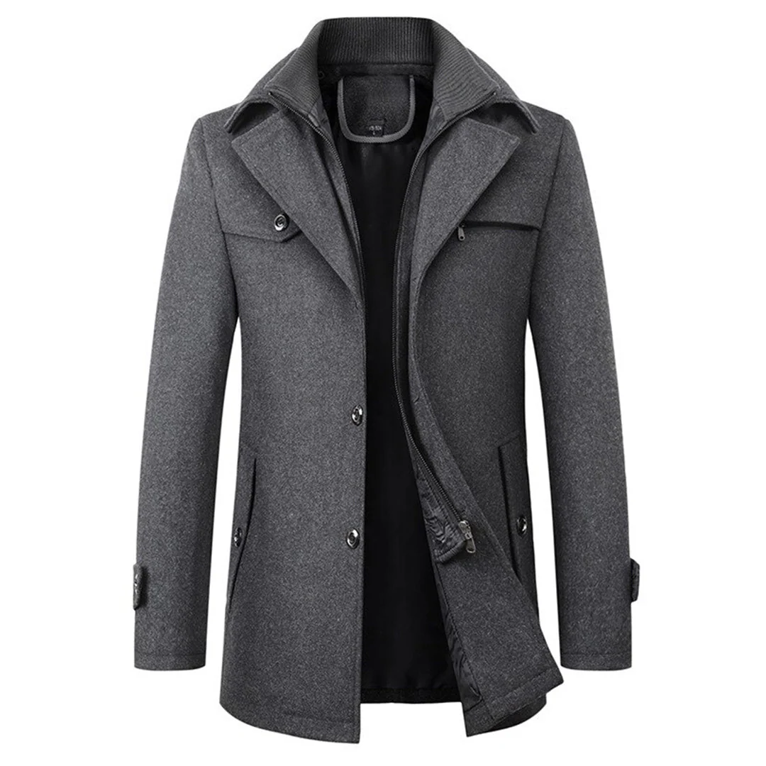 Cappotto Lungo da Uomo Slim Fit con Collo Alto | Soprabito Invernale Elegante e Caldo - Image 3