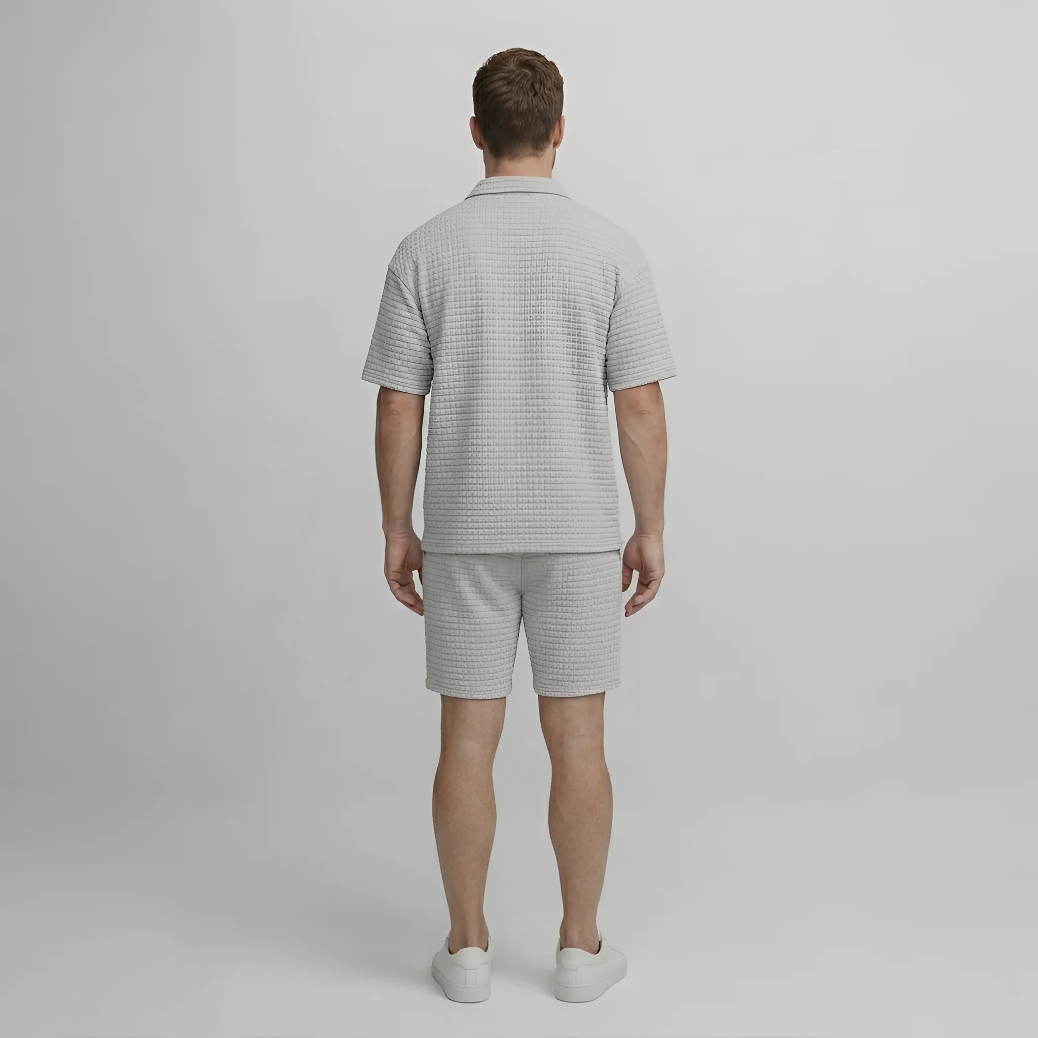Completo uomo estivo con polo a maniche corte e bermuda coordinati - Image 3
