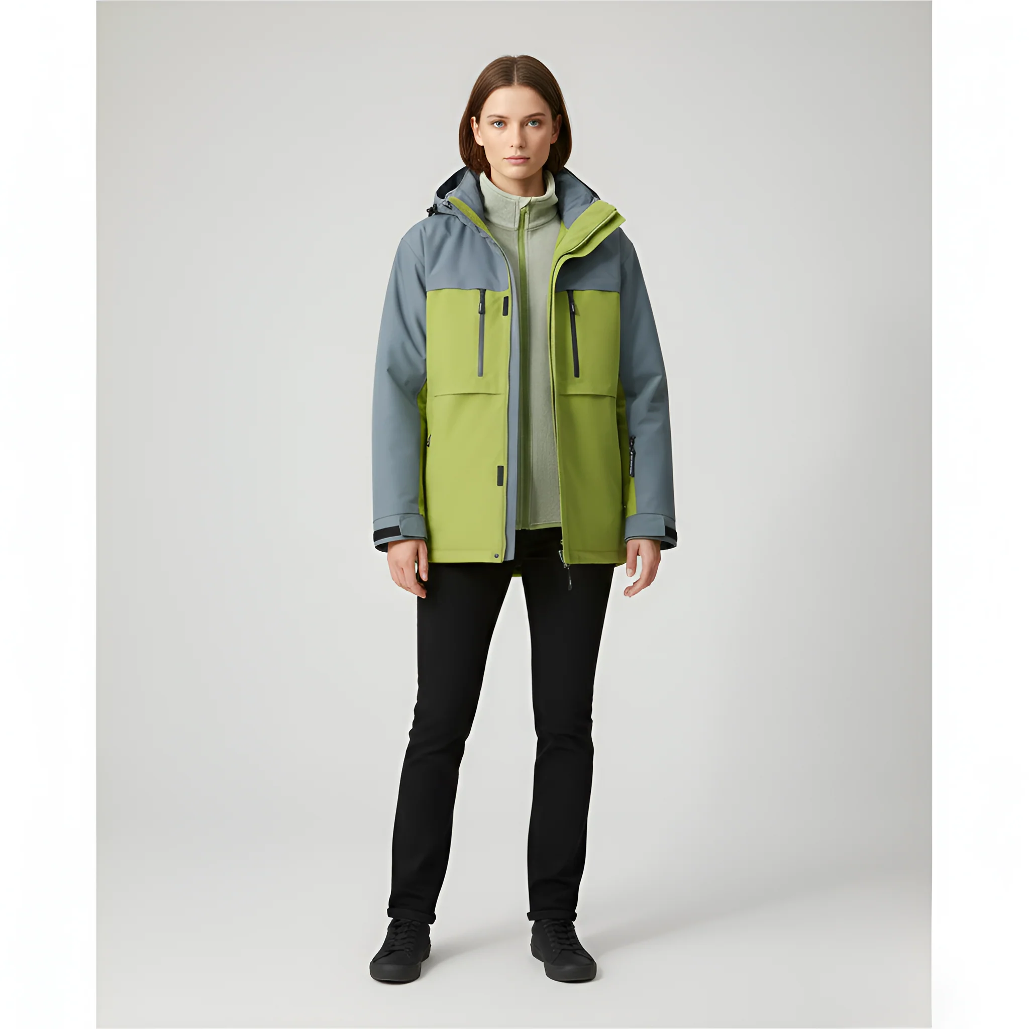 Giacca Uomo Outdoor con Cappuccio Impermeabile Antivento Zip per Trekking - Image 4