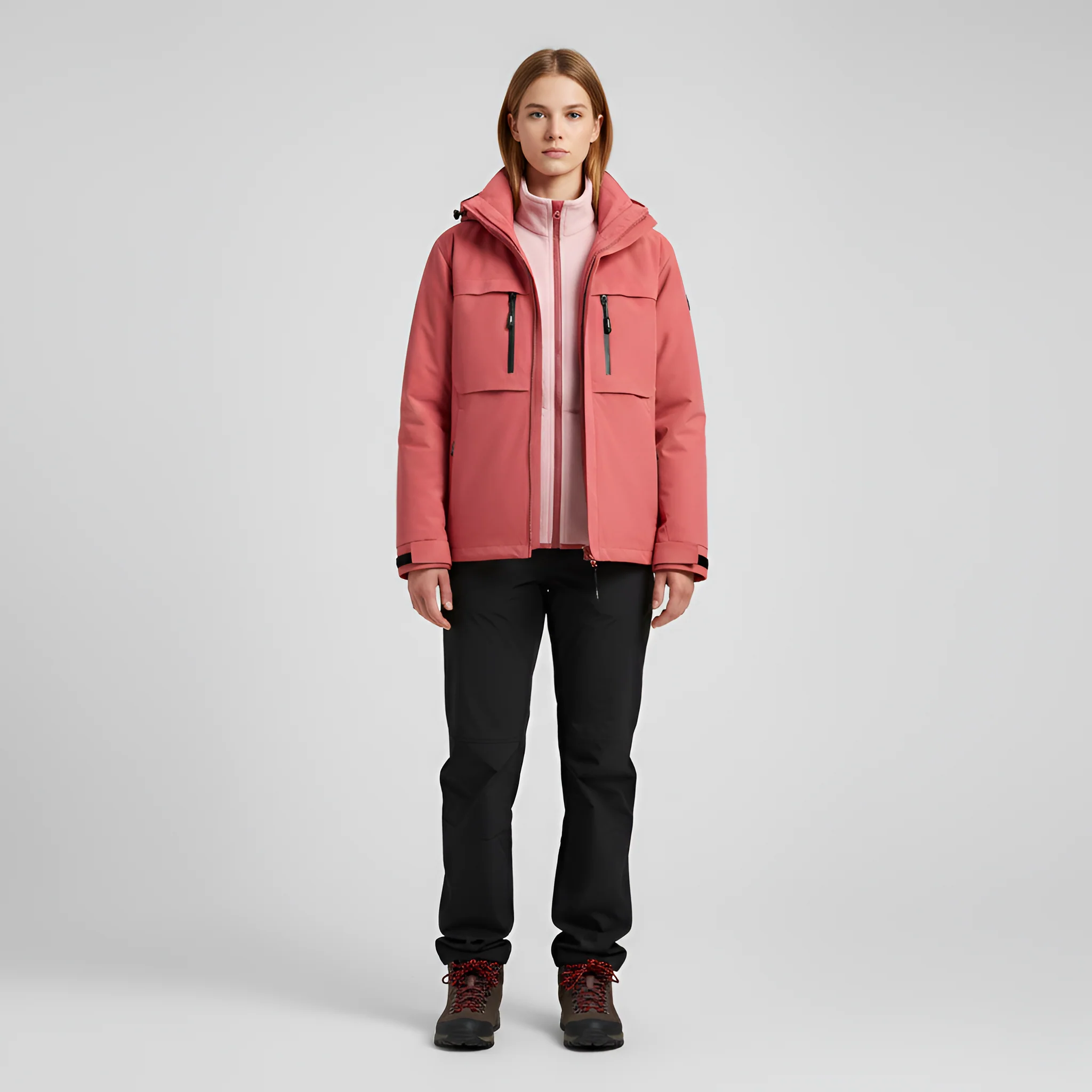 Giacca Uomo Outdoor con Cappuccio Impermeabile Antivento Zip per Trekking - Image 7