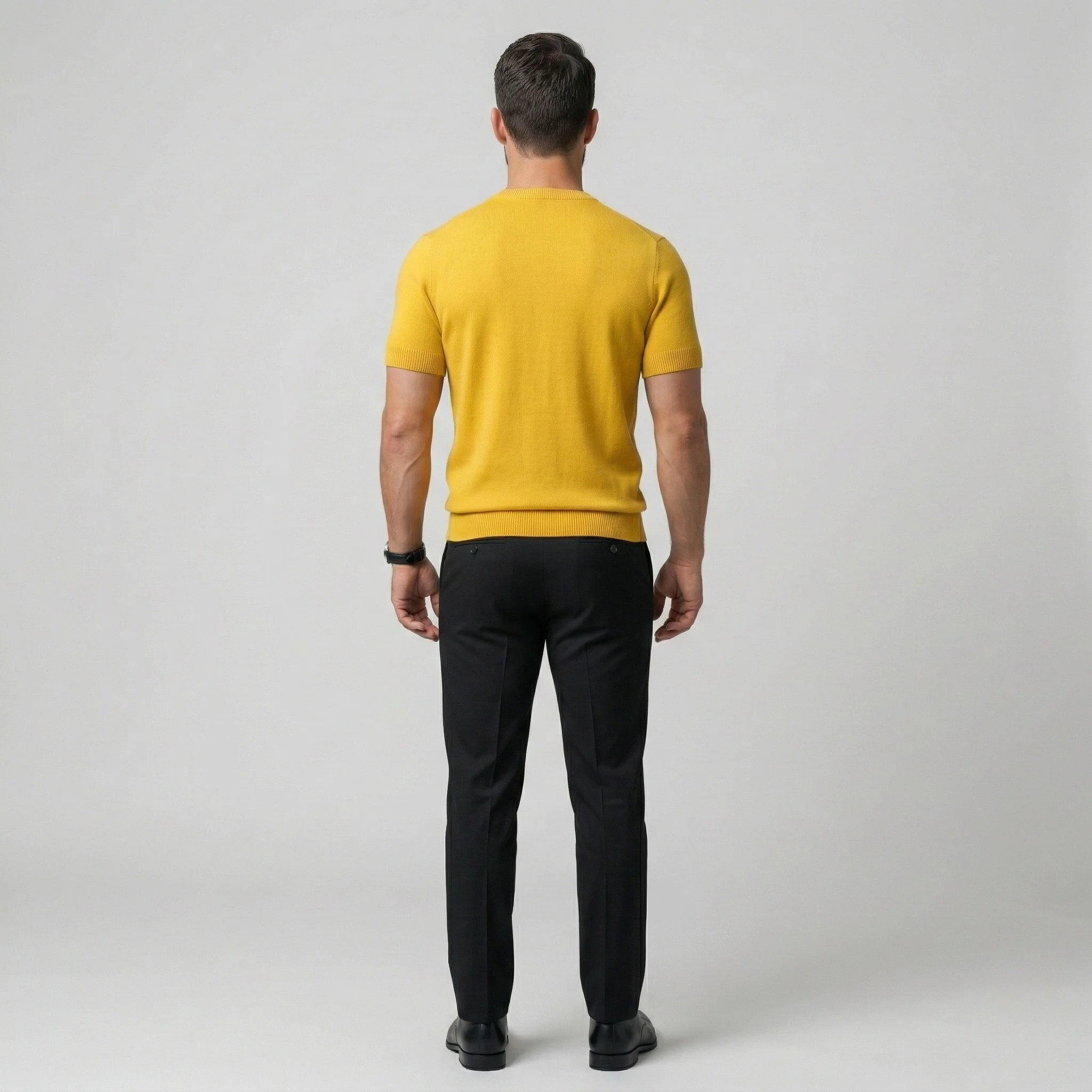 Maglia uomo in cotone maniche corte girocollo maglione leggero casual vestibilità slim - Image 3