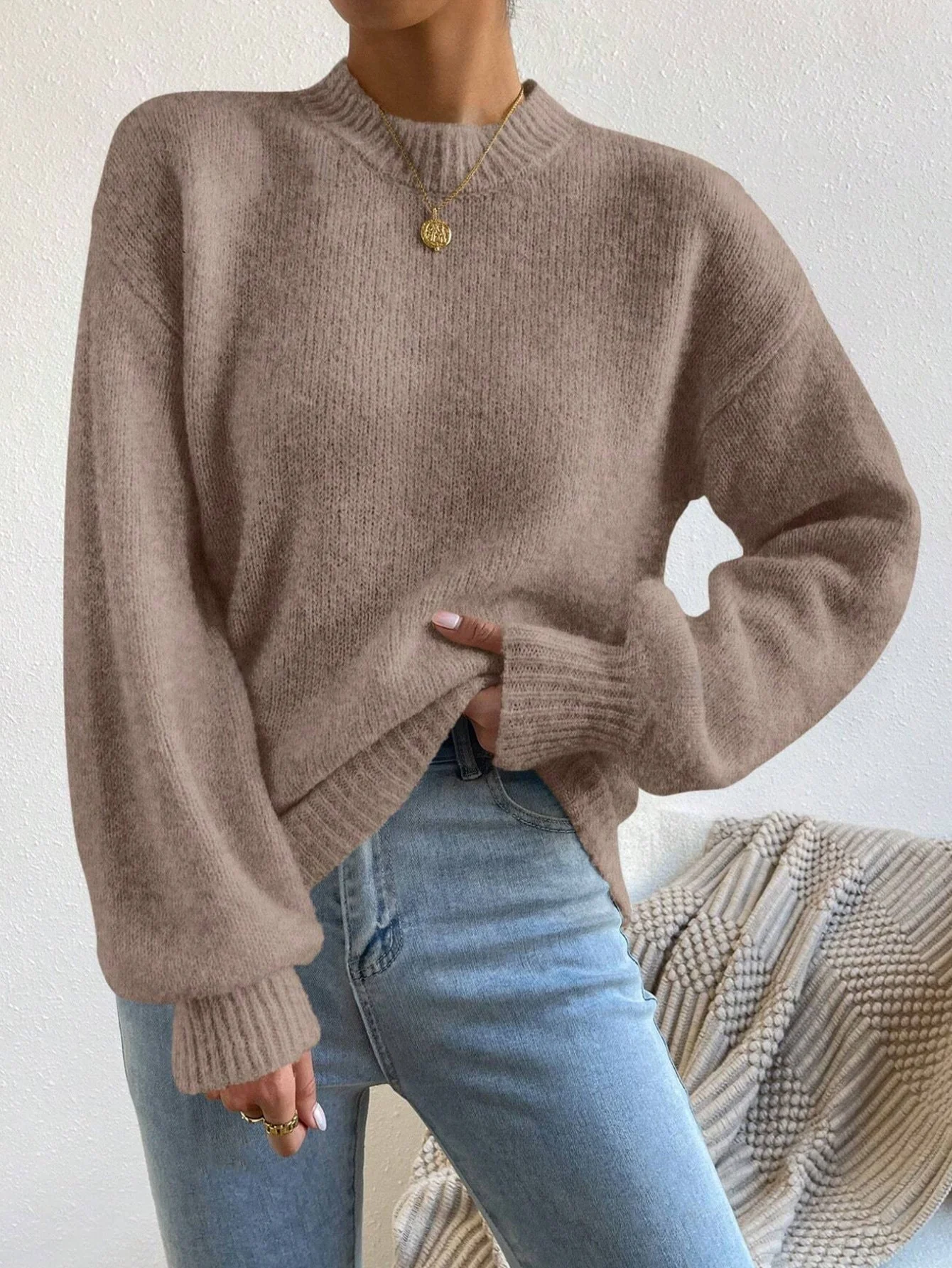 Maglione Invernale da Donna in Maglia Morbida con Maniche a Palloncino | Pullover Leggero e Ampio - Image 3