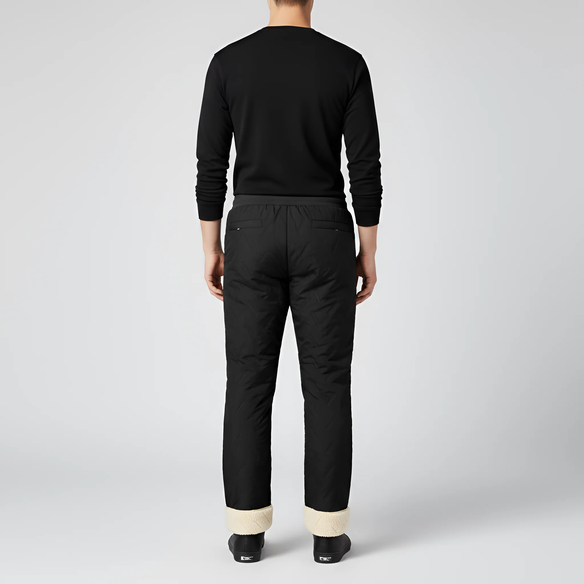 Pantaloni tuta uomo imbottiti con pile interno vita elasticizzata - Image 3