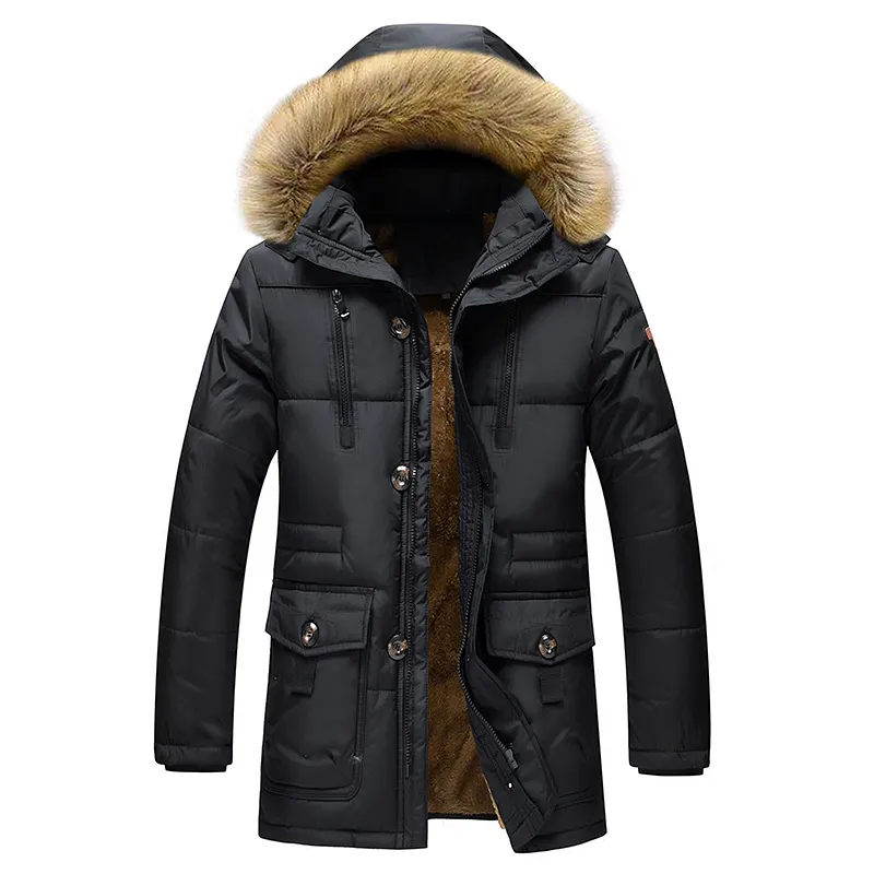Parka da Uomo con Cappuccio in Pelliccia Caldo | Giacca Invernale con Tasche Multiple - Image 3