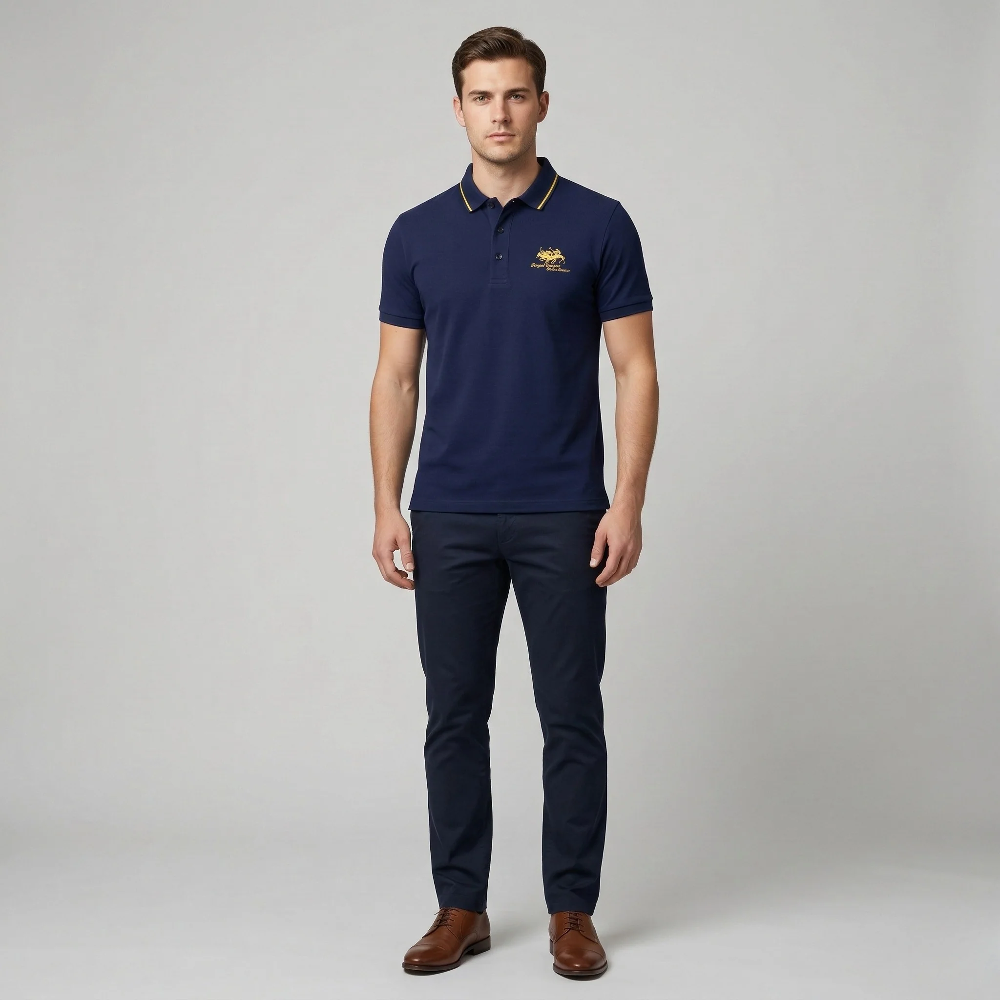 Polo uomo in cotone manica corta con colletto e bottoni maglia polo casual uomo - Image 4