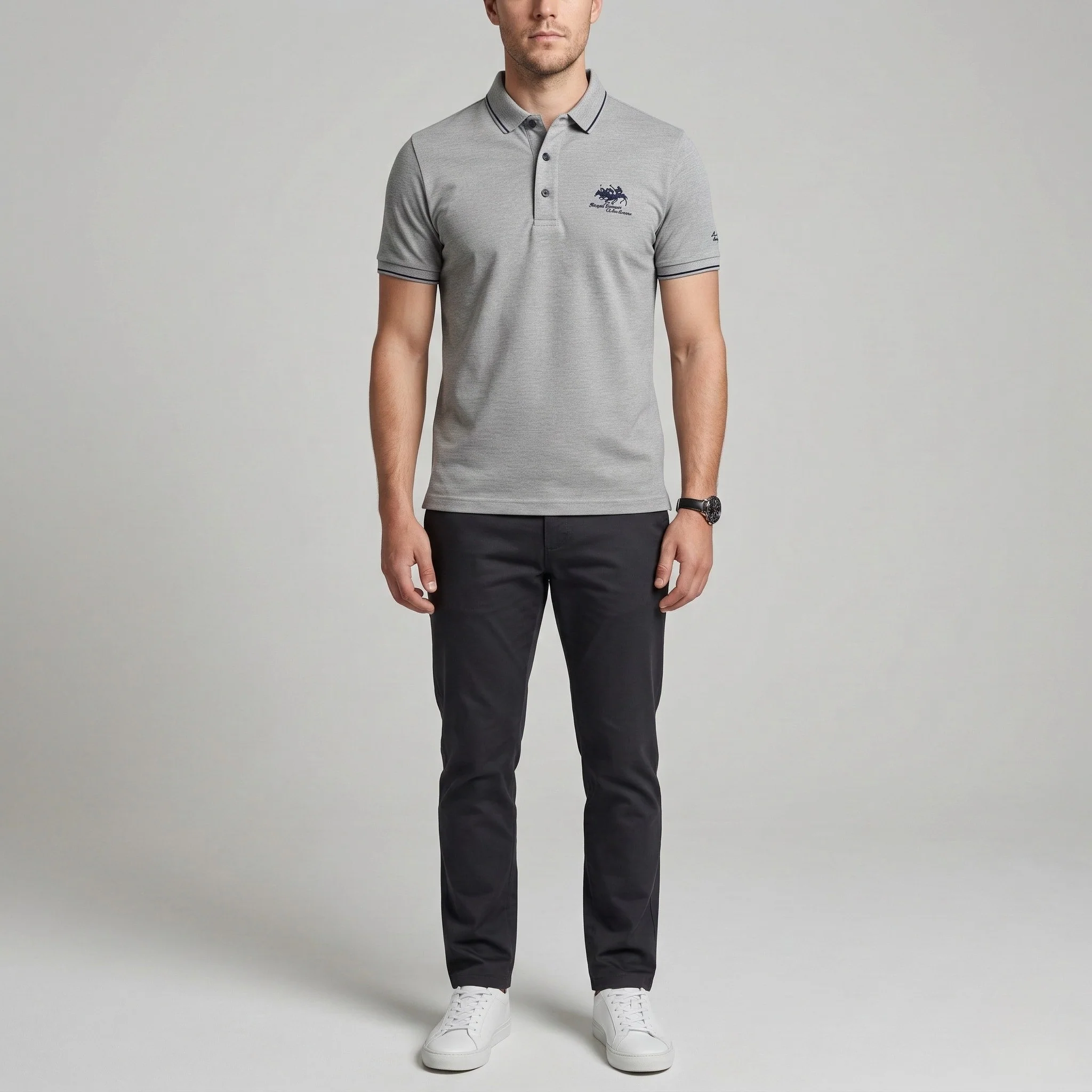 Polo uomo in cotone manica corta con colletto e bottoni maglia polo casual uomo - Image 6