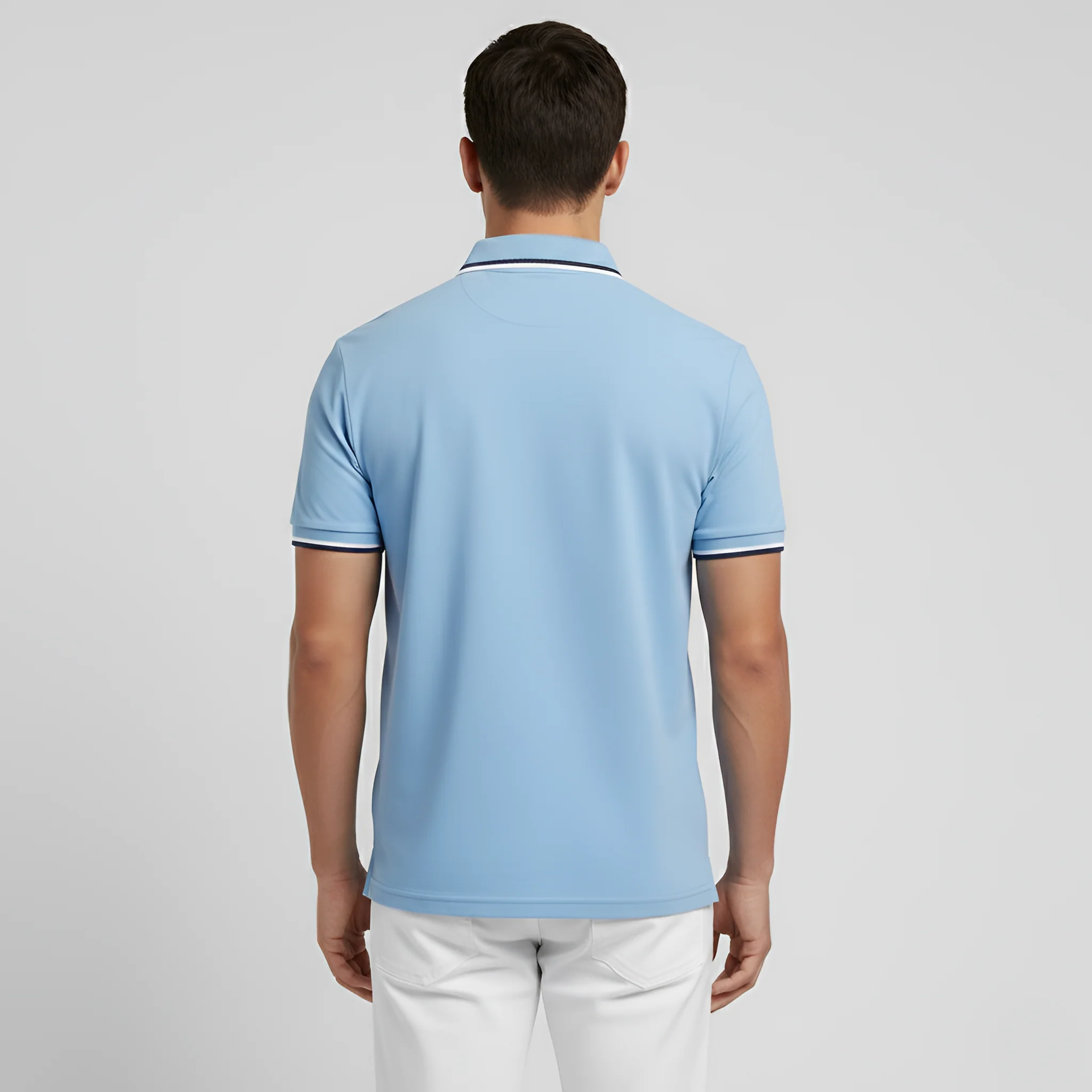 Polo Uomo in Cotone Manica Corta con Colletto e Taschino Slim Fit - Image 3