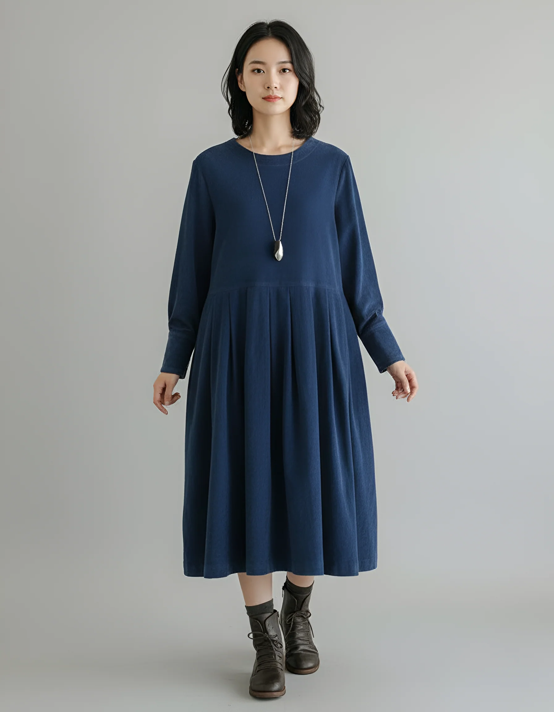 Valerios Fashion abito midi donna in cotone casual elegante - Image 4