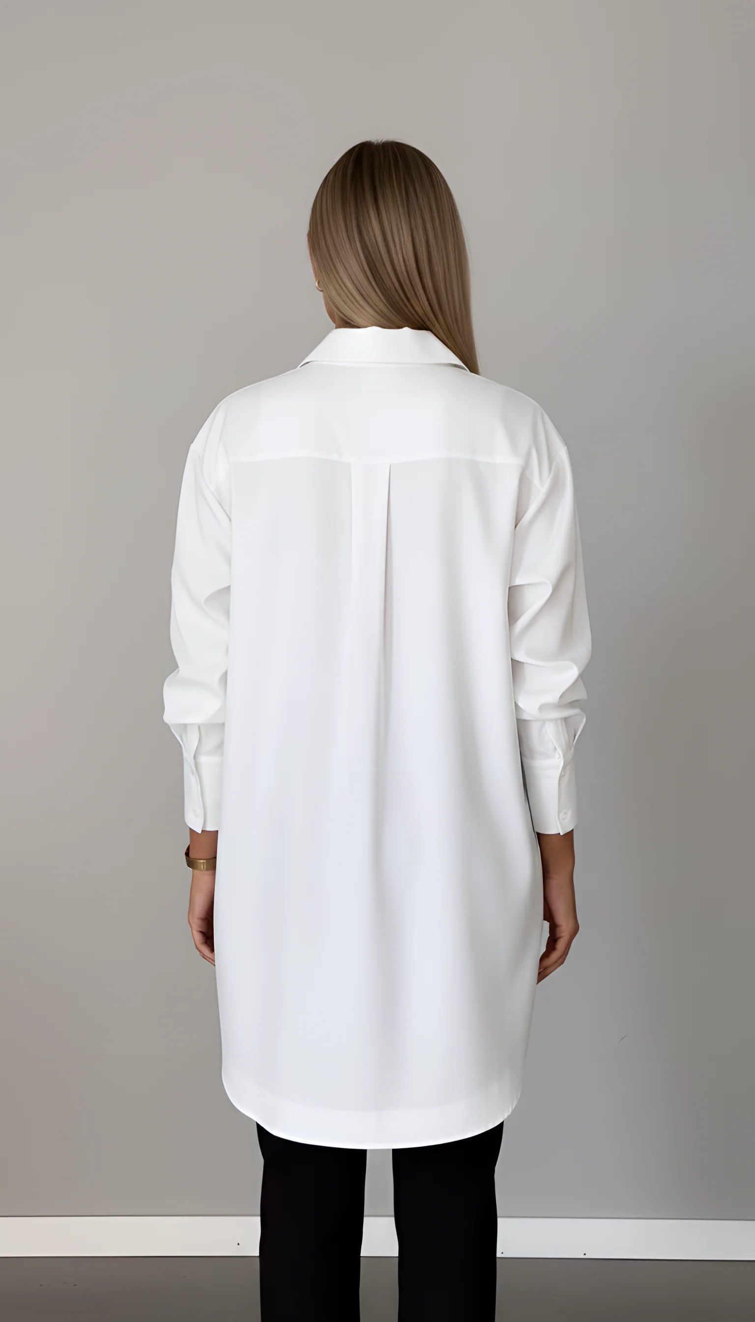 Valerios Fashion camicia donna oversize in cotone con colletto classico - Image 3
