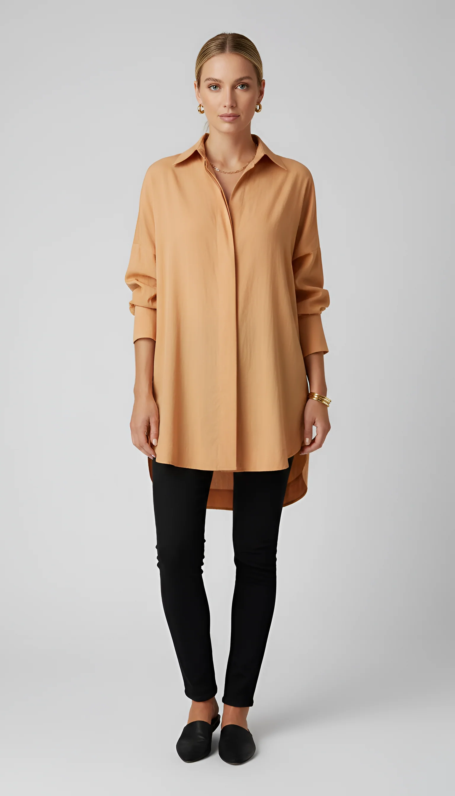Valerios Fashion camicia donna oversize in cotone con colletto classico - Image 7