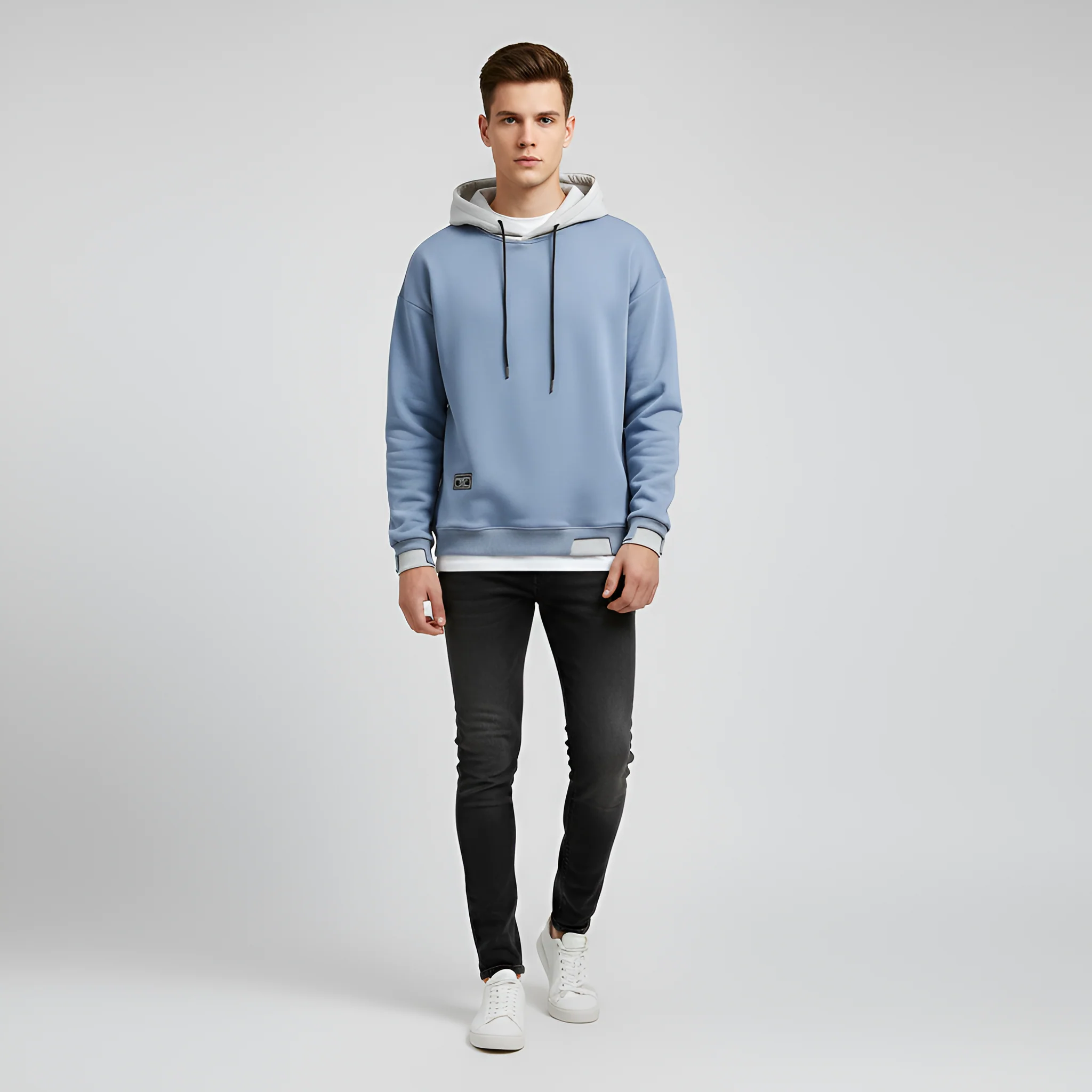 Valerios Fashion felpa con cappuccio uomo in cotone casual - Image 4