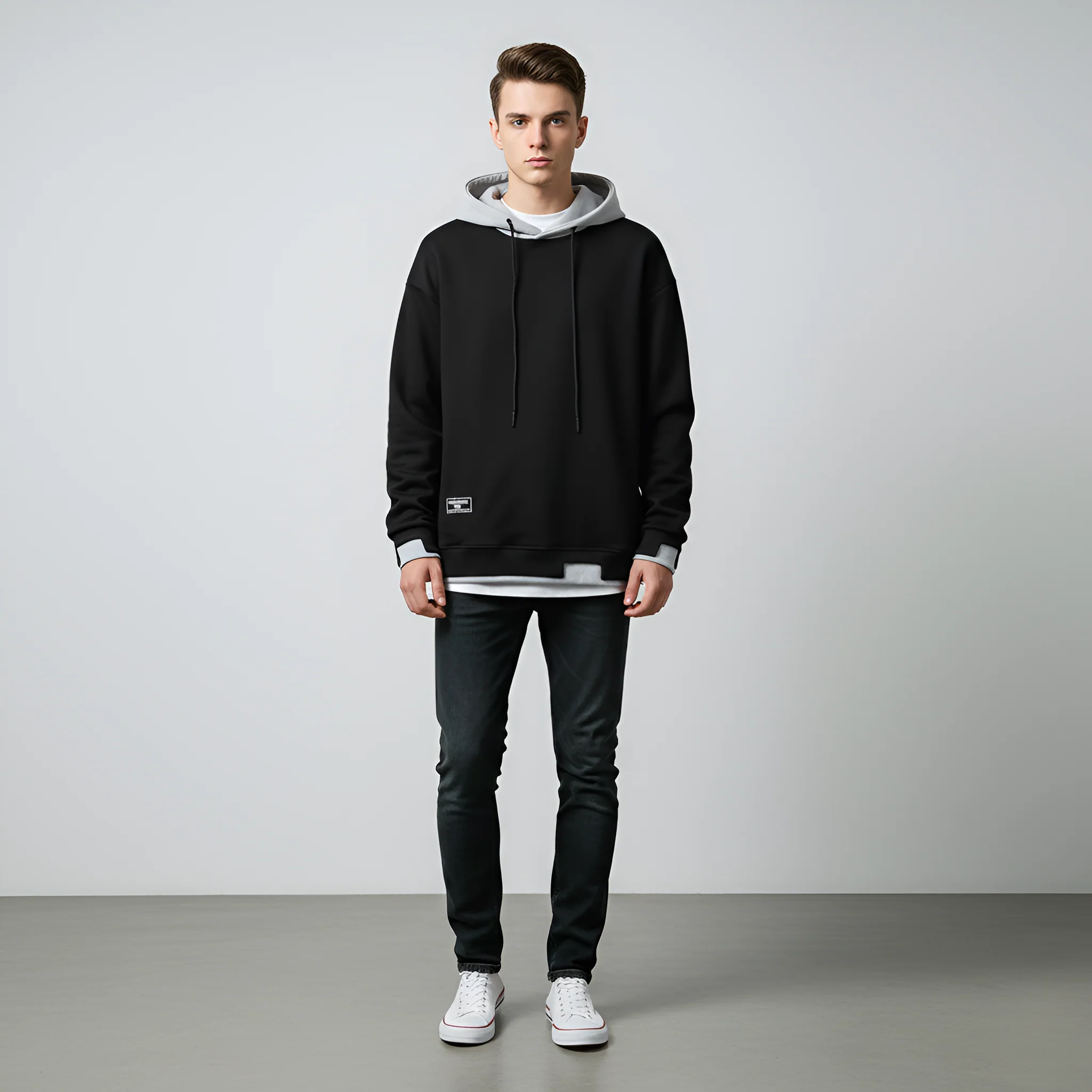 Valerios Fashion felpa con cappuccio uomo in cotone casual - Image 5