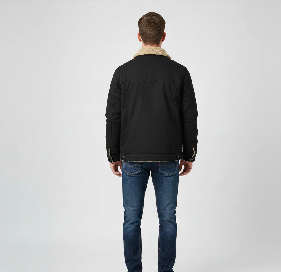 Valerios Fashion giacca uomo invernale imbottita con colletto teddy casual - Image 3