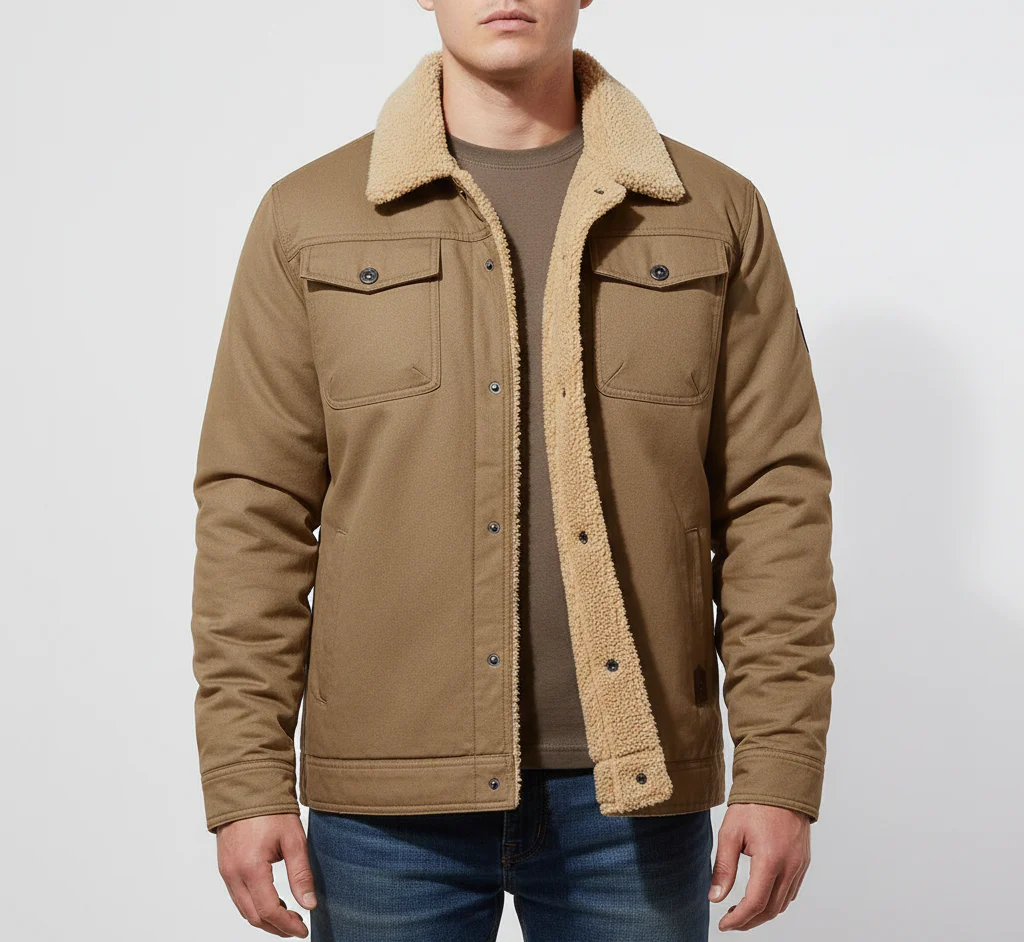 Valerios Fashion giacca uomo invernale imbottita con colletto teddy casual - Image 4