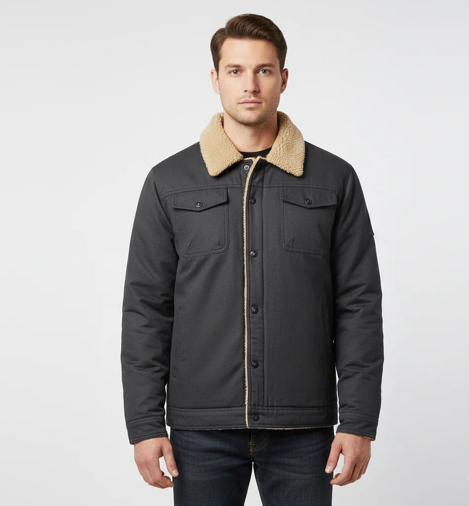 Valerios Fashion giacca uomo invernale imbottita con colletto teddy casual - Image 6