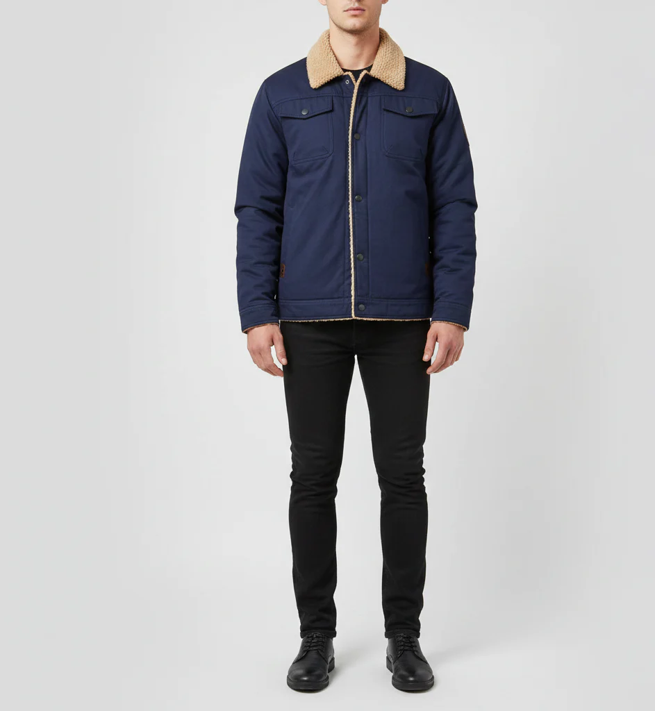 Valerios Fashion giacca uomo invernale imbottita con colletto teddy casual - Image 7