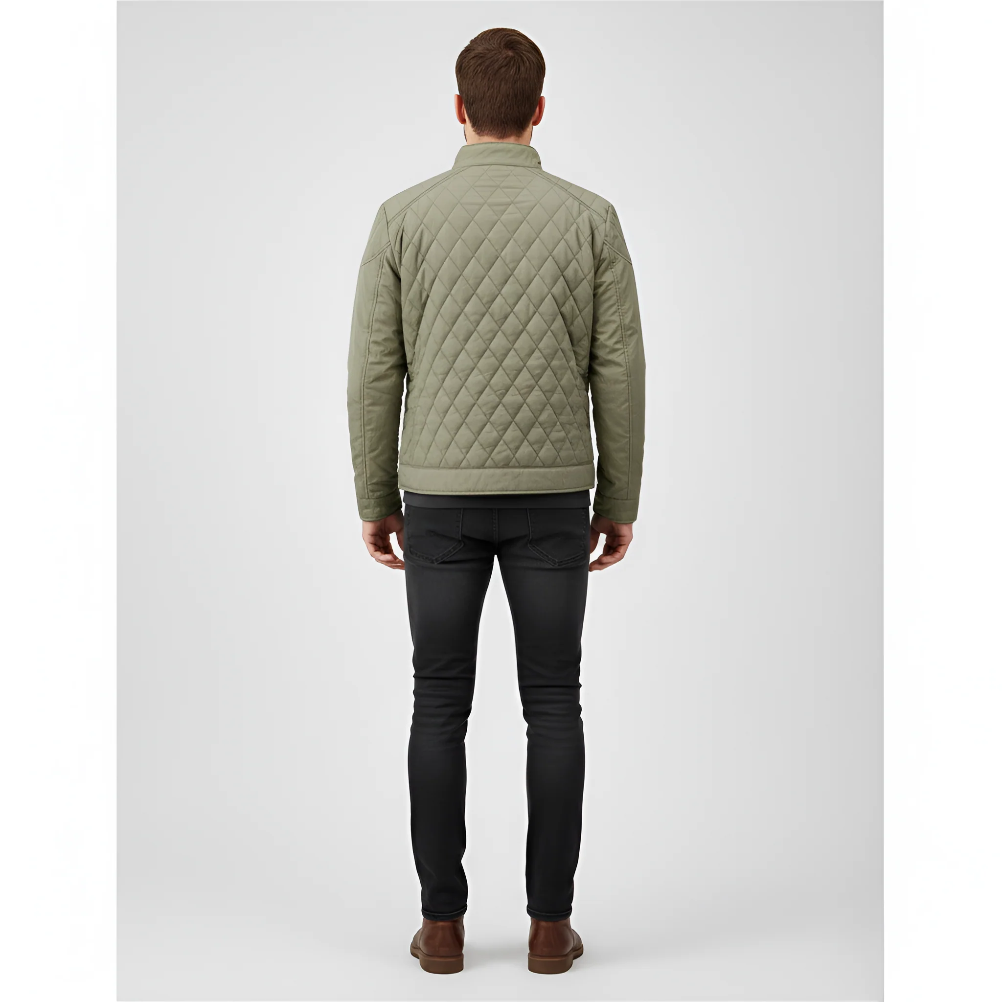 Valerios Fashion Giacca Uomo Trapuntata con Zip e Collo Alto Casual Invernale - Image 3