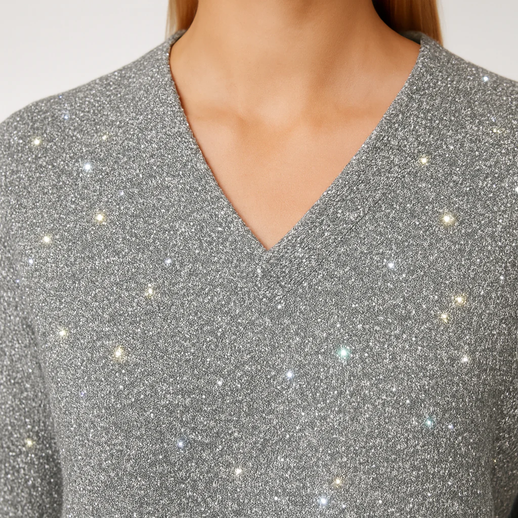 Valerios Fashion maglia donna glitter maniche lunghe - Image 4