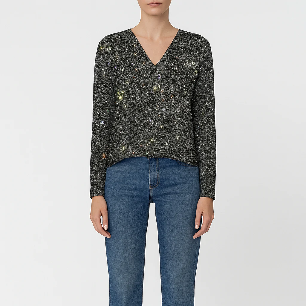 Valerios Fashion maglia donna glitter maniche lunghe - Image 6